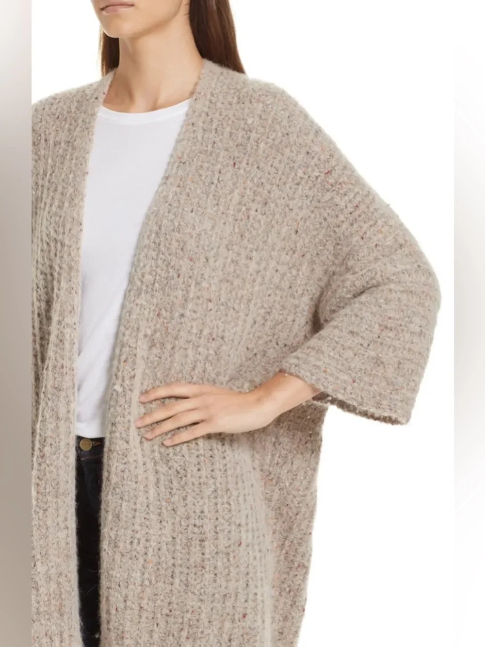 Brochu Walker Baby Alpaca and Wool Noor Cadigan Sweater - Size XS - Beige